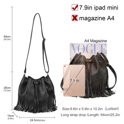 Fashionable tassel bucket bag - Image 4
