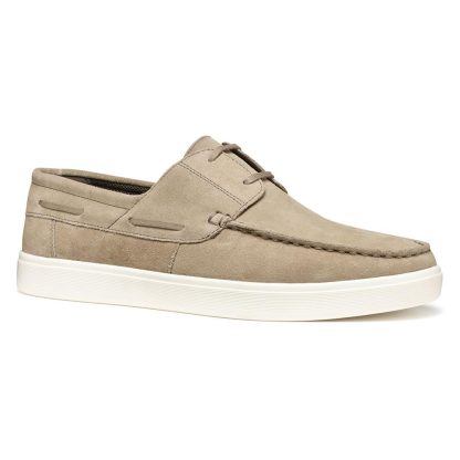Men's beige suede loafers