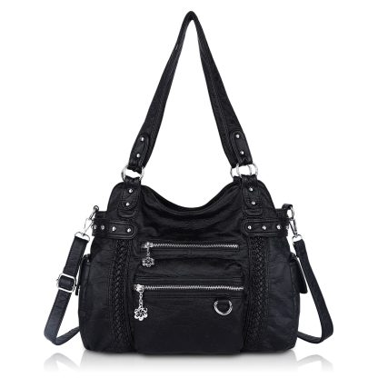 Punk style rivet woven handbag crossbody bag