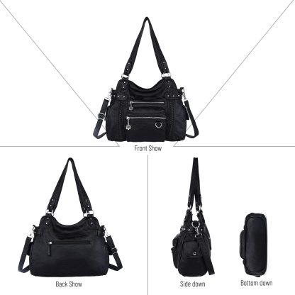 Punk style rivet woven handbag crossbody bag - Image 3