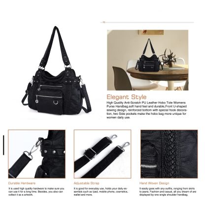 Punk style rivet woven handbag crossbody bag - Image 2
