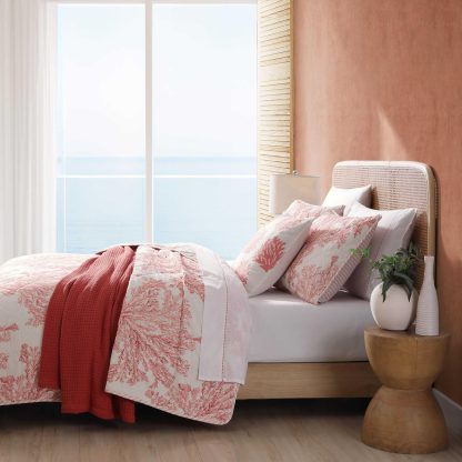 Coral print three-piece bedspread set - Image 9