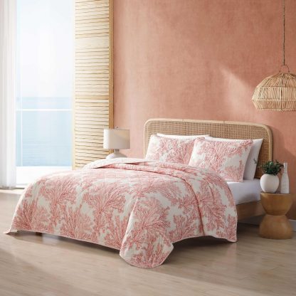 Coral print three-piece bedspread set - Image 7