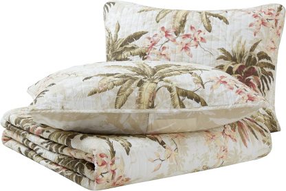 Palm leaf print three-piece bedspread set - Image 7