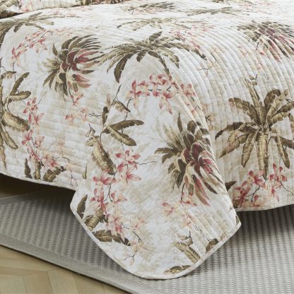 Palm leaf print three-piece bedspread set - Image 4