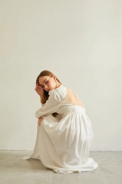 French elegant V-neck maxi dress - Image 6