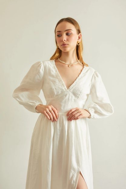 French elegant V-neck maxi dress - Image 5