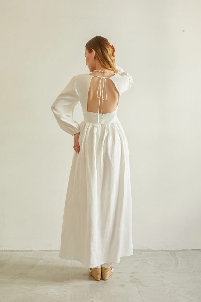 French elegant V-neck maxi dress - Image 3