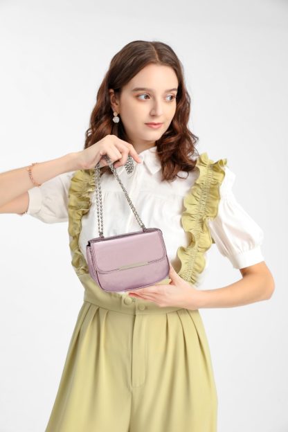 Dreamy pink and purple metallic crossbody bag - Image 7