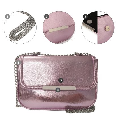 Dreamy pink and purple metallic crossbody bag - Image 3