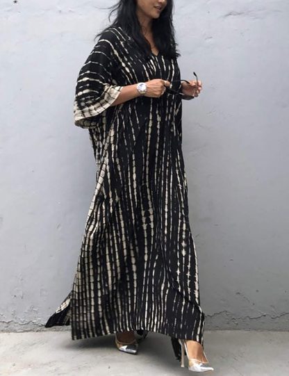 Tie-dye gradient striped robe dress - Image 5