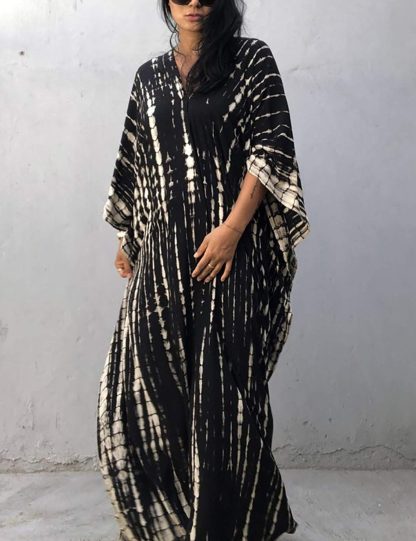 Tie-dye gradient striped robe dress - Image 2