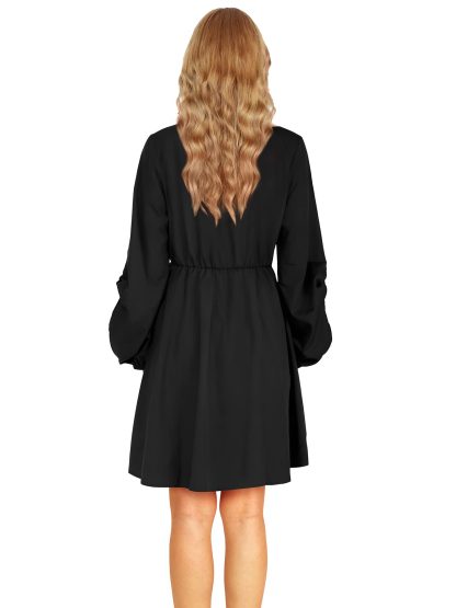 Design hollow lantern sleeve waist dress - Image 4