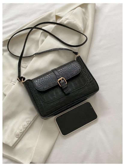 Croc-embossed leather crossbody bag - Image 2