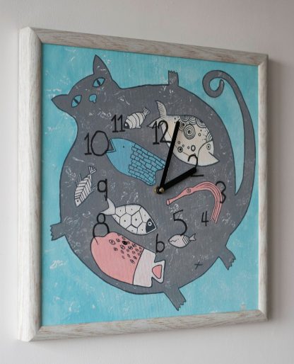 Cute Cat Art Wall Clock - Image 2