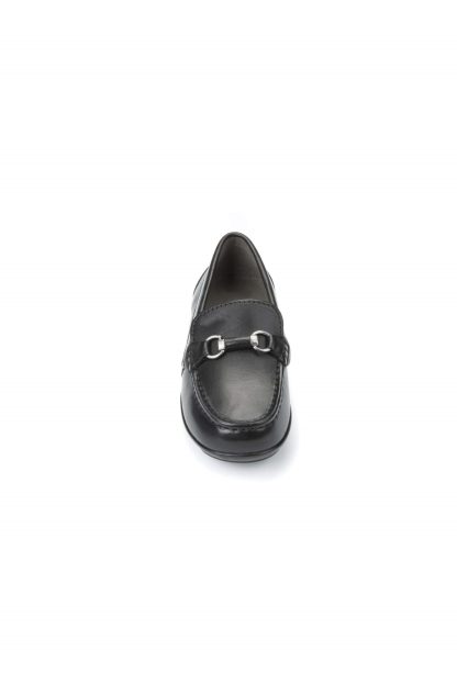 Men's Black Leather Buckle Loafers - Image 3