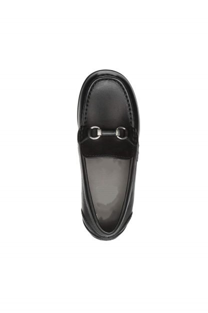 Men's Black Leather Buckle Loafers - Image 2