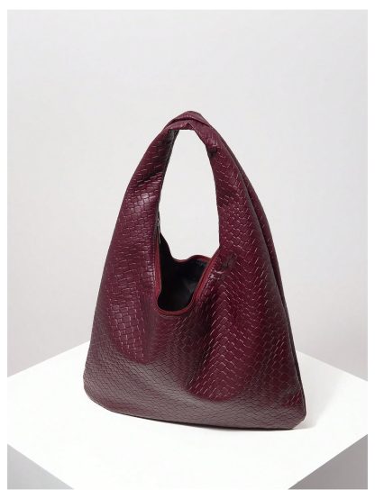Textured Croc-Embossed Hobo Bag - Image 7