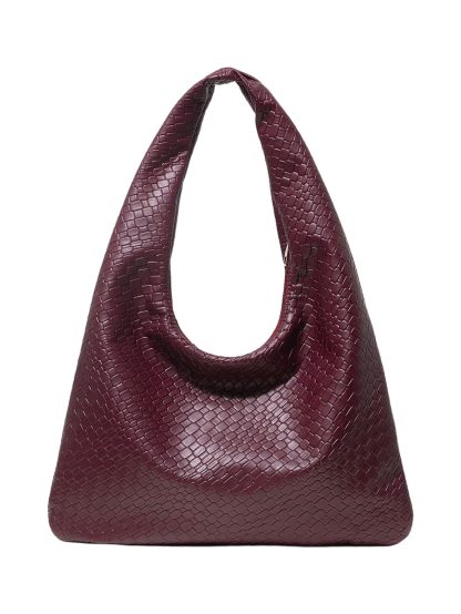 Textured Croc-Embossed Hobo Bag - Image 6