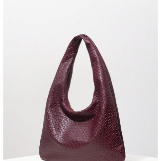 Textured Croc-Embossed Hobo Bag
