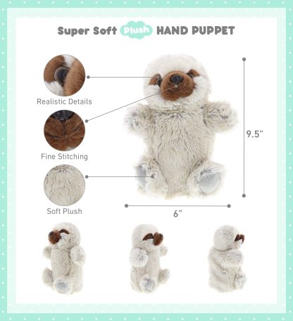 Cute sloth plush hand puppet - Image 3