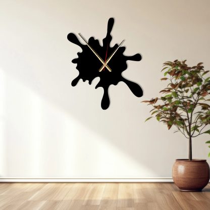 Abstract ink wall clock