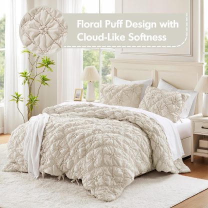 Textured Floral Quilted Bedding - Image 4