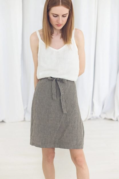 Women's Linen Houndstooth Pencil Skirt - Image 4