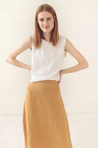 Women's elegant linen long skirt - Image 2