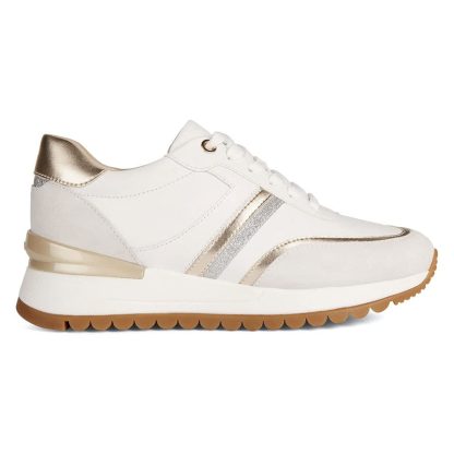 Women's white and gold embellished sneakers - Image 4