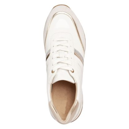 Women's white and gold embellished sneakers - Image 3