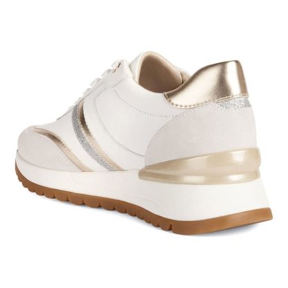 Women's white and gold embellished sneakers - Image 2