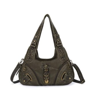 Vintage distressed hand-woven women's bag