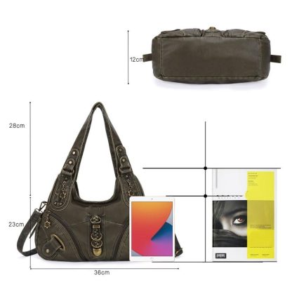 Vintage distressed hand-woven women's bag - Image 4