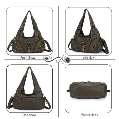 Vintage distressed hand-woven women's bag - Image 3