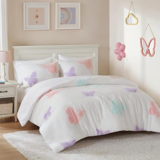 Pastel Butterfly Quilted Bedding
