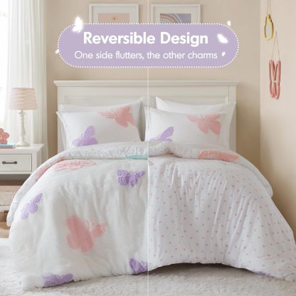 Pastel Butterfly Quilted Bedding - Image 7