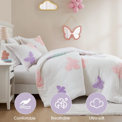 Pastel Butterfly Quilted Bedding - Image 6