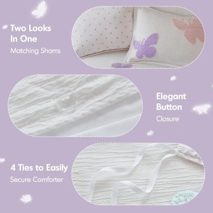 Pastel Butterfly Quilted Bedding - Image 5