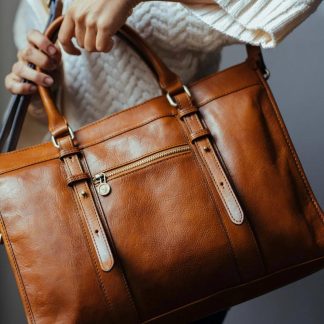Elegant handmade leather tote bag