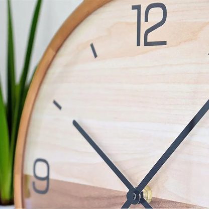 Nordic two-color wooden wall clock - Image 3