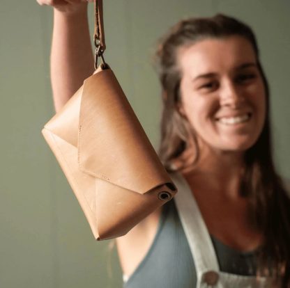 Handmade Leather Envelope Crossbody Bag