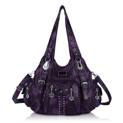 Retro punk style purple women's bag