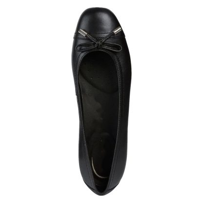 Women's Black Leather Ballet Flats - Image 6