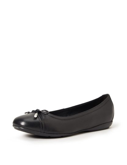 Women's Black Leather Ballet Flats - Image 5