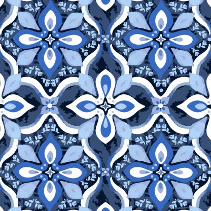 Blue Printed Quilted Tote Bag - Image 6