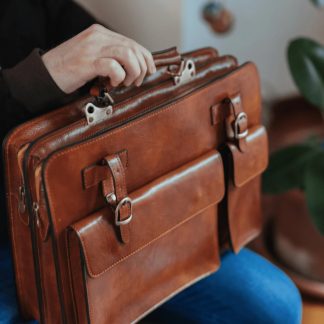 Handmade leather briefcase