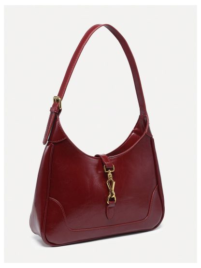 Vintage patent leather underarm bag - Image 4