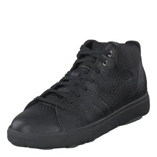 Men's black high-top leather sneakers