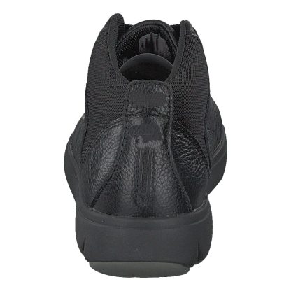 Men's black high-top leather sneakers - Image 3